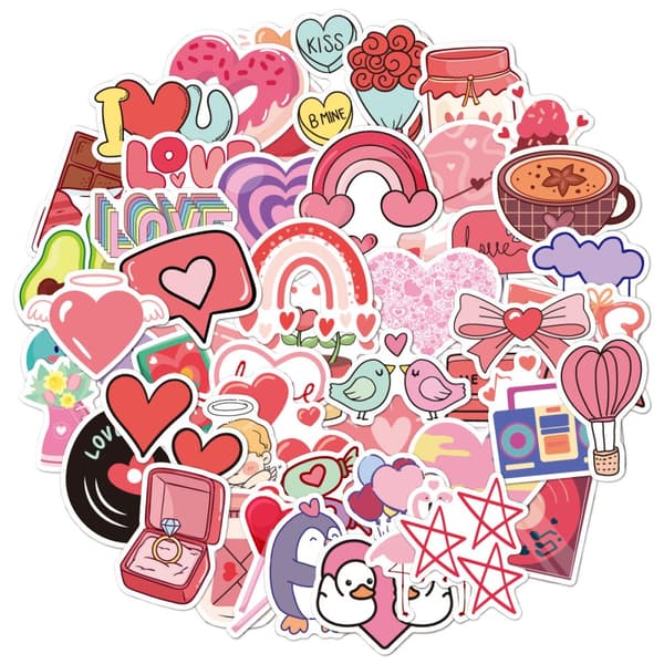 INF Love Heart Stickers 50-pak MultiColorN13