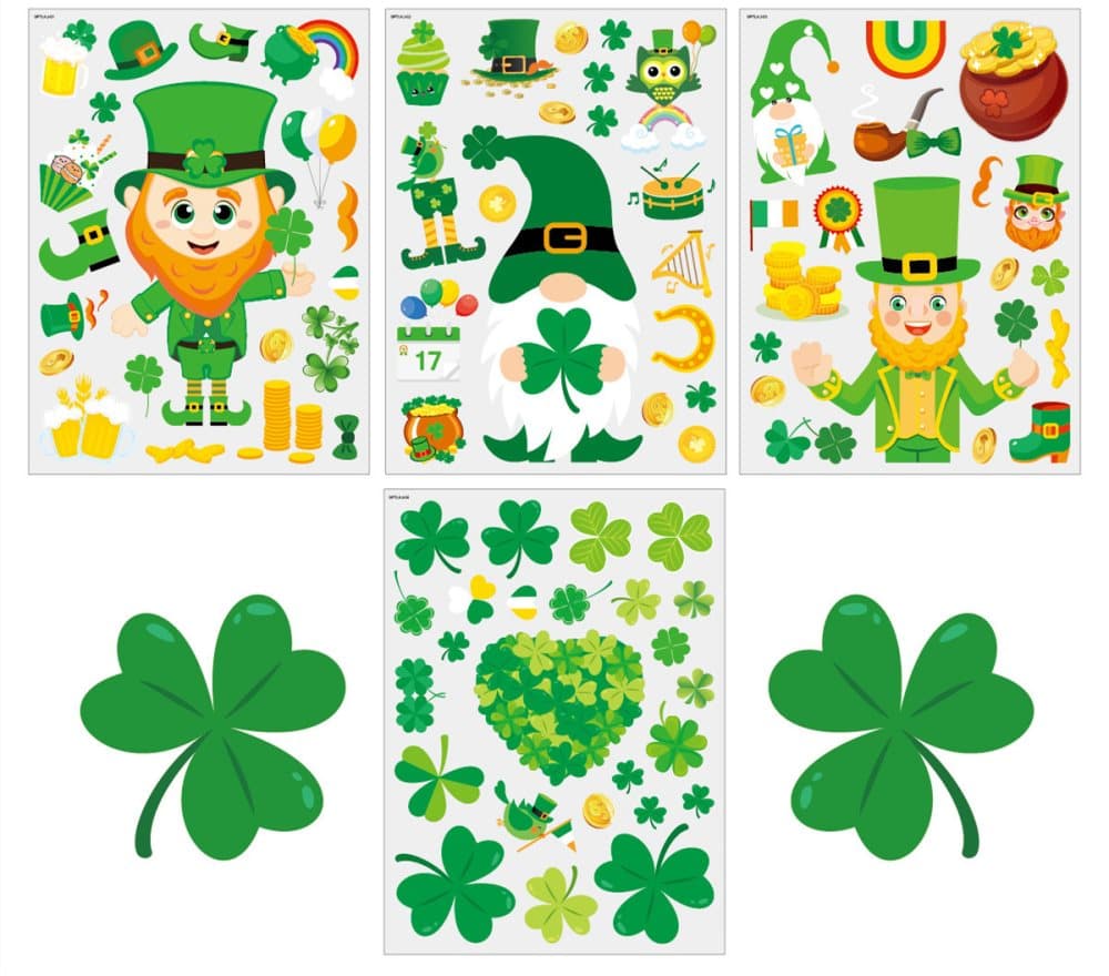 Fönsterklistermärken St. Patrick's Day statiska 4 ark Flerfärgad