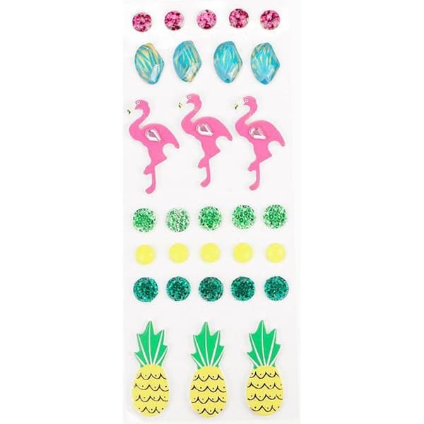 Autoklister och stenar - Graine Créative - Flamingo - 30 bitar - Scrapbooking dekoration - Blandad