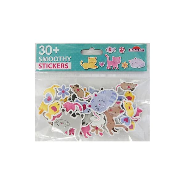 30 Stickers - EVA Foam - Cat - Glitter