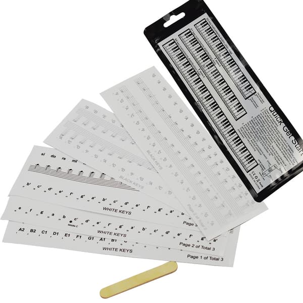 Piano Keyboard-klistremerker for 88/61/54 tangenter Sort