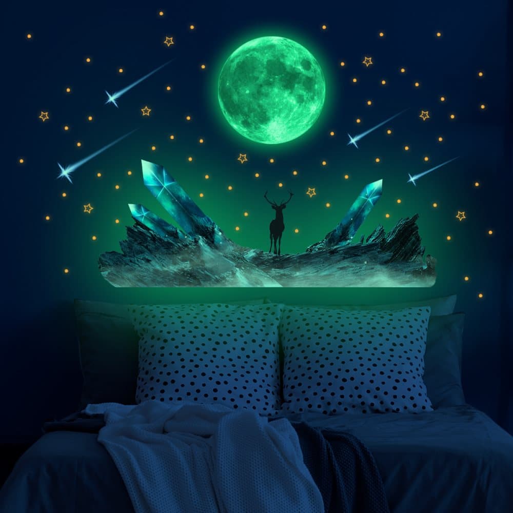 Glow in The Dark Moon Meteor Star Stickers 3-ark