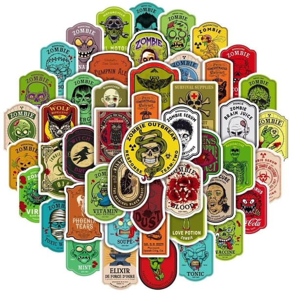 Klistermärken - Skräck - 50 st