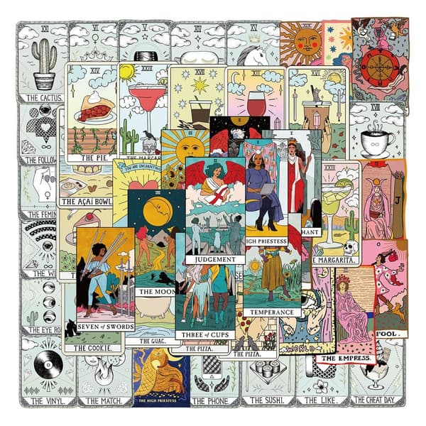 Klistermærker - Tarot - retro - 50 stk