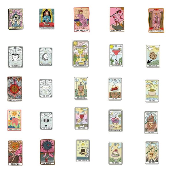 Klistermærker - Tarot - retro - 50 stk