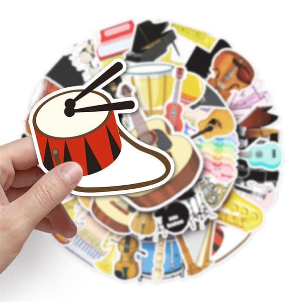 Klistremerker - musikkinstrumenter - 50 stk