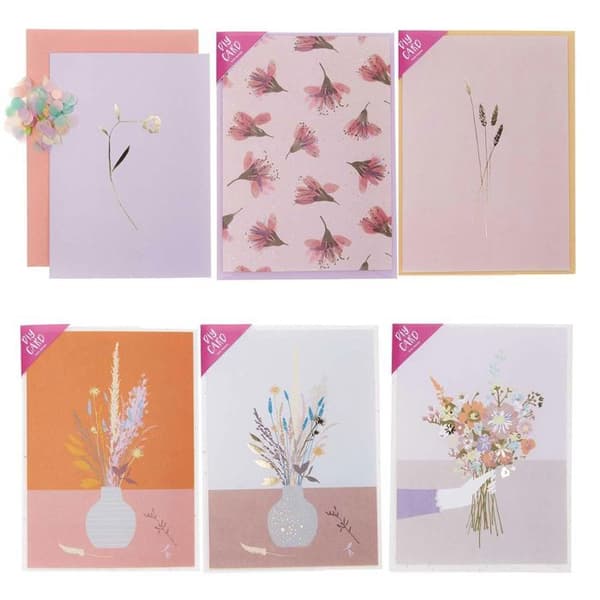 6 gör-det-själv blommiga kortsatser
