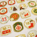 Miniatyrbild 2 av 2: 25 adventskalenderklistermärken - guldglitter