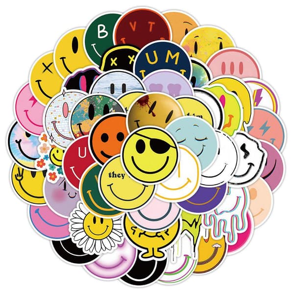 Klistermærker - Smiley - 50 stk