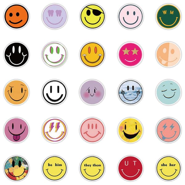 Klistermærker - Smiley - 50 stk