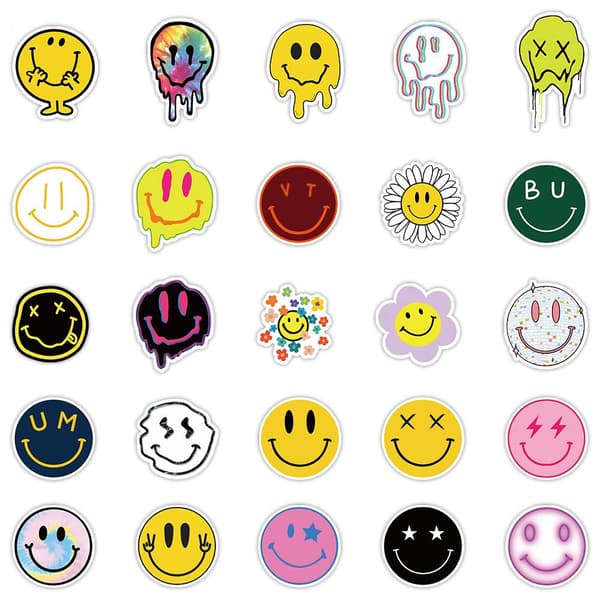 Klistermærker - Smiley - 50 stk