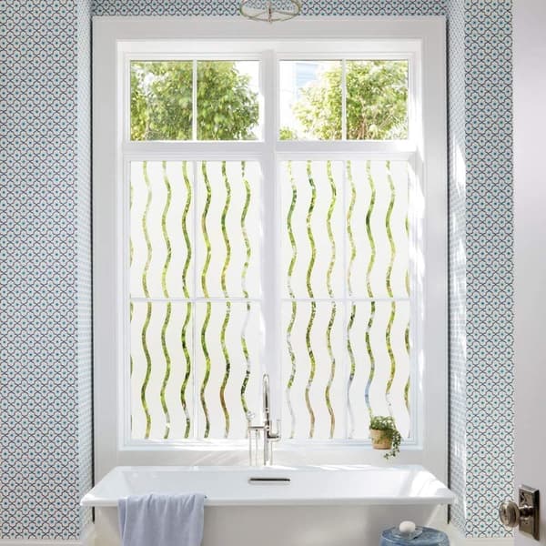 Wavy Stripes Opaque Window Film Folie Statisk Film uden lim