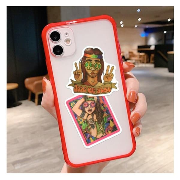 50 Stickers med Psykedeliska Motiv