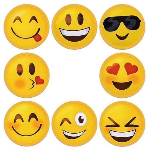 Klistermærker - smileys - 500 stk - rulle