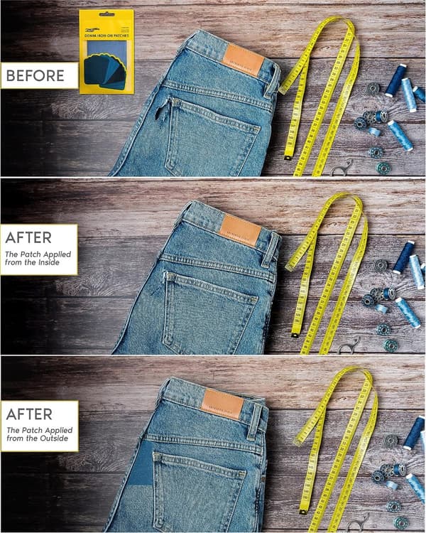 Reparationssats för 12 delar nylon stark vidhäftning för jeans