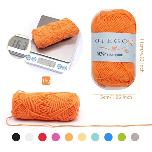 10-pack Bomullsgarn, Cotton Knitting, Crochet Yarn 150g