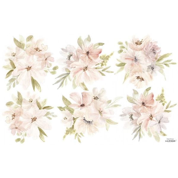 Lilipinso klistermärke Dekor klistermärke bukett orange rosa blommor 64 x 90 cm