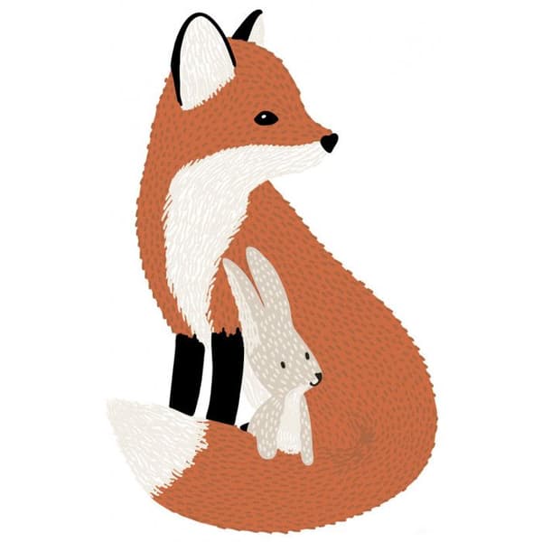 Klistermärke Lilipinso Mr Fox &amp; hans kompis 60 x 38 cm