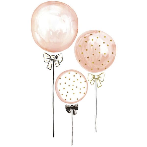 Lilipinso Sticker Rosa ballonger &amp; guldprickar 50 x 85 cm