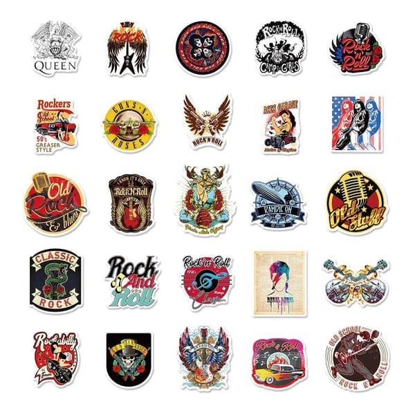 Klistremerker - Heavy Metal/Rock - 50 stk