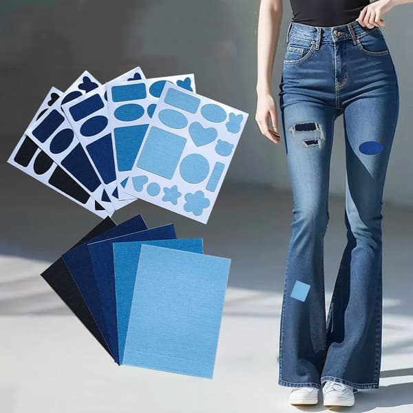 INF 10 delar jeanstyg vidhäftande reparationslapp för jeans/kläder