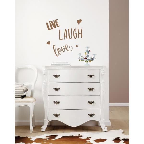 Väggdekal 'Live Laugh Love' - KOMAR - 50x70cm - Vit/Röd