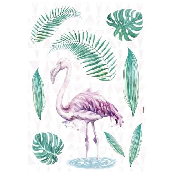 Dekorativt klistermärke för vägg - KOMAR - Flamingo - 50x70cm - 9 delar - Nutida - Design