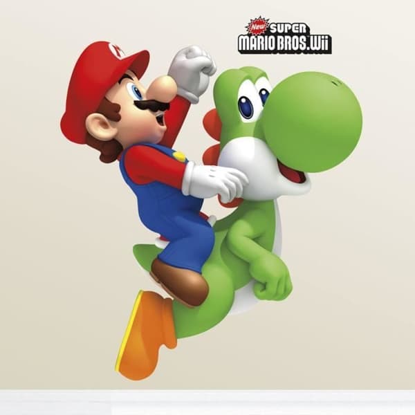 Klistermärke - Nintendo - Super Mario &amp; Yoshi - Giant - Självhäftande - Väggdekoration
