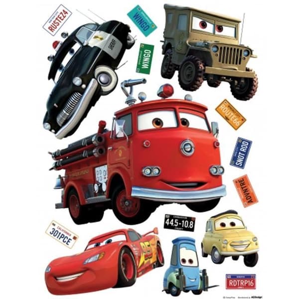 Klistermärken - Disney - Cars &amp; Friends - 9 förskurna - Repositionable - Vinyl