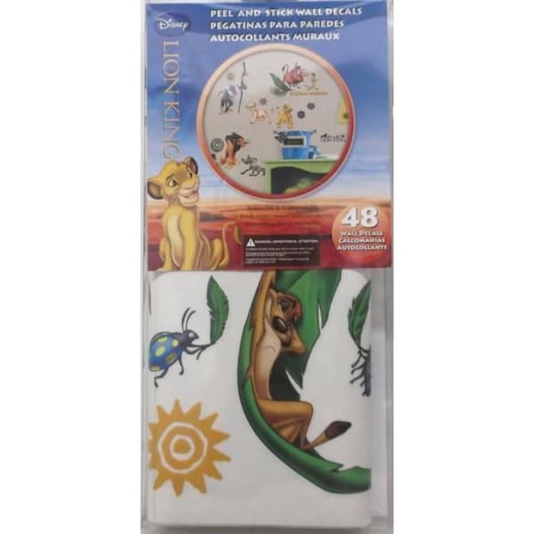 RUMSKAMMAR Set med 48 DISNEY THE LION KING flyttbara klistermärken 4 ark på 10,1 cm x 44,1 cm