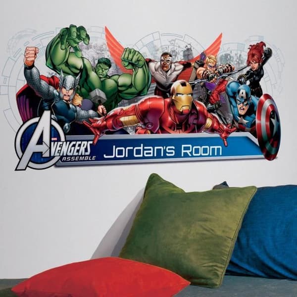 Klistermärken - Marvel - Avengers - Anpassningsbar - H42 x L99cm - Väggdekoration för barn