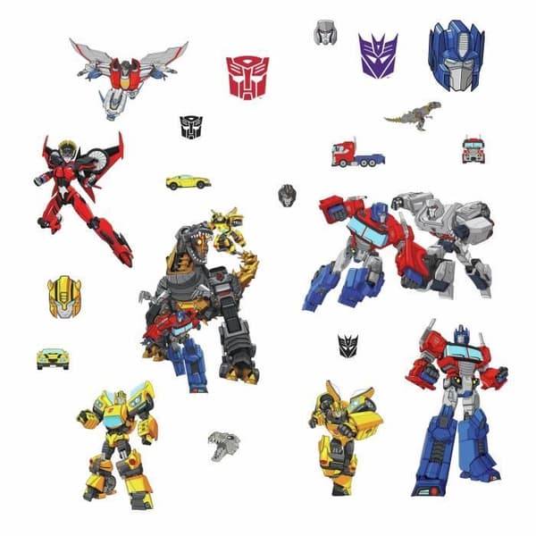 Klistermärken Transformers Cyberverse - RUMSKAMRATER - Flerfärgad - Väggdekoration
