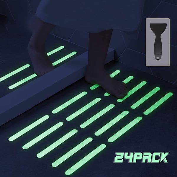 INF Lysende Anti Slip Shower Stickers 24 stk Hvid