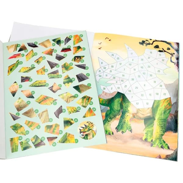 Dino World Nummer Stickersbok