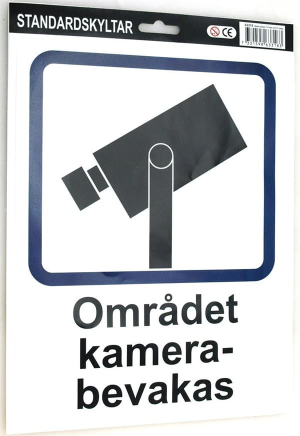 Stickers Området Kamera bevakas Larm A4