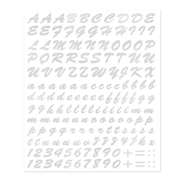 Självhäftande bokstäver och siffror Kit, Silver