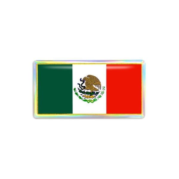 3D Mexico Flag Sticker, 88 x 40 mm
