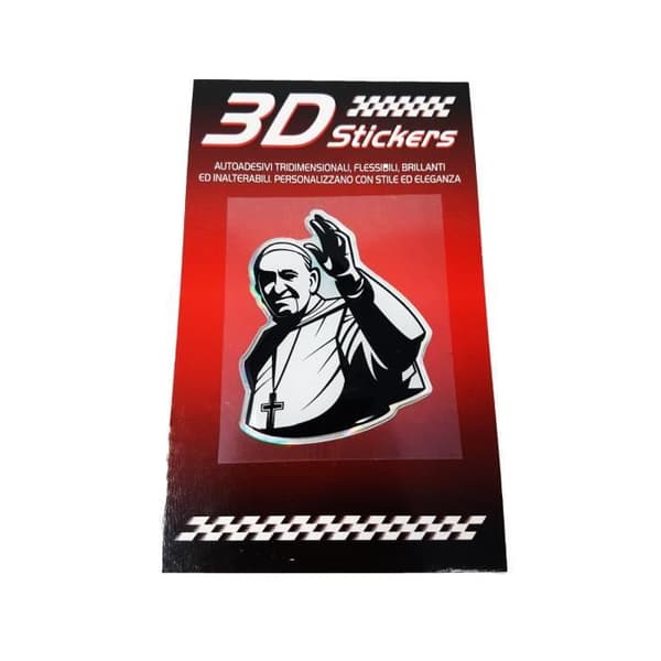 Pope Francis 3D-dekal, 61 x 48 mm