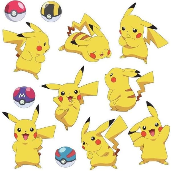 Flytbara klistermärken Pikachu Pokémon Nintendo 22,9 cm X 92,7 cm