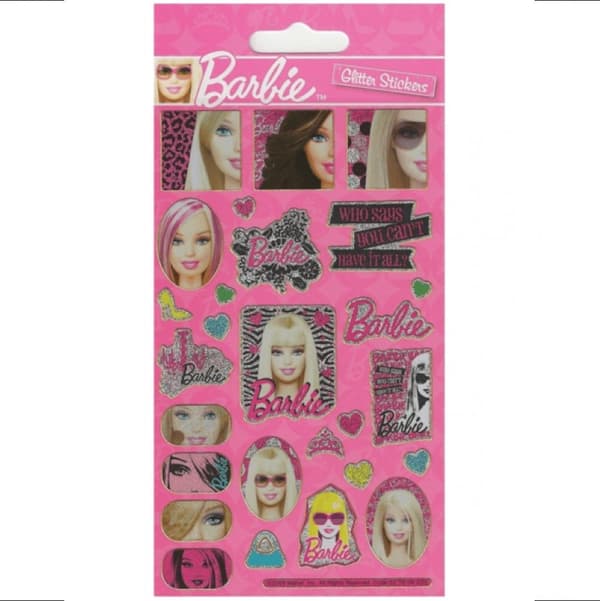 Barbie glitter stickers