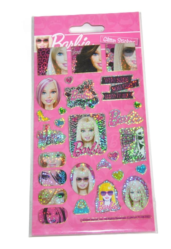 Barbie glitter stickers