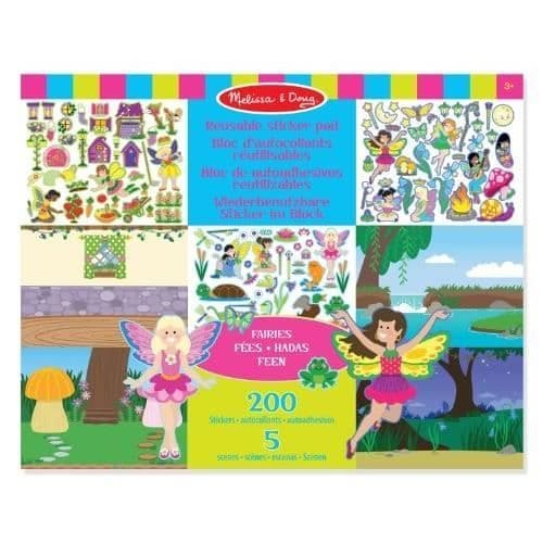 Återanvändbara klistermärkeblock - MELISSA &amp; DOUG - ÄNGLAR - 5 bakgrunder - 200 klistermärken - 3 år