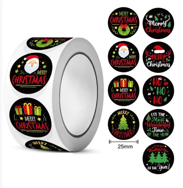 500 st Stickers Klistermärken Självhäftande Etiketter -Julmotiv