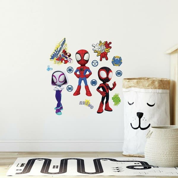 Marvel - RMK4925SCS - Spidey and His Amazing Friends Peel and Stick väggdekor, röd, gul, blå, grön, orange, lila