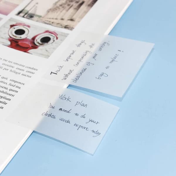 INF 1 sæt gennemsigtige Sticky Notes 0