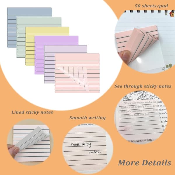 INF Morandi vandret linje sticky notes 10-set