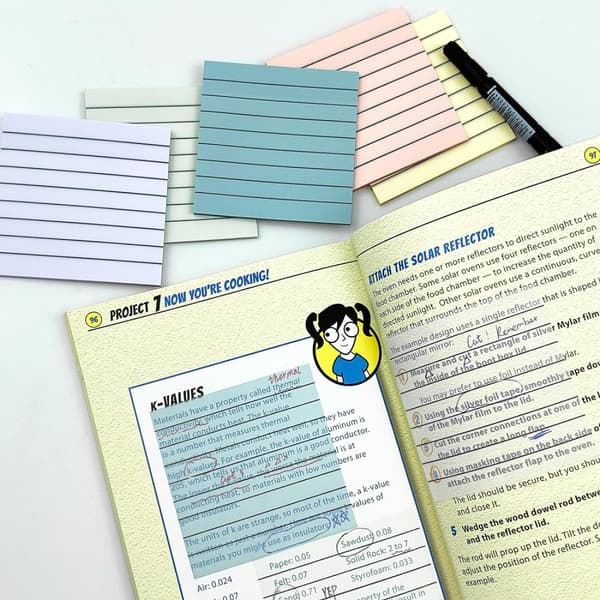 INF Morandi vandret linje sticky notes 10-set