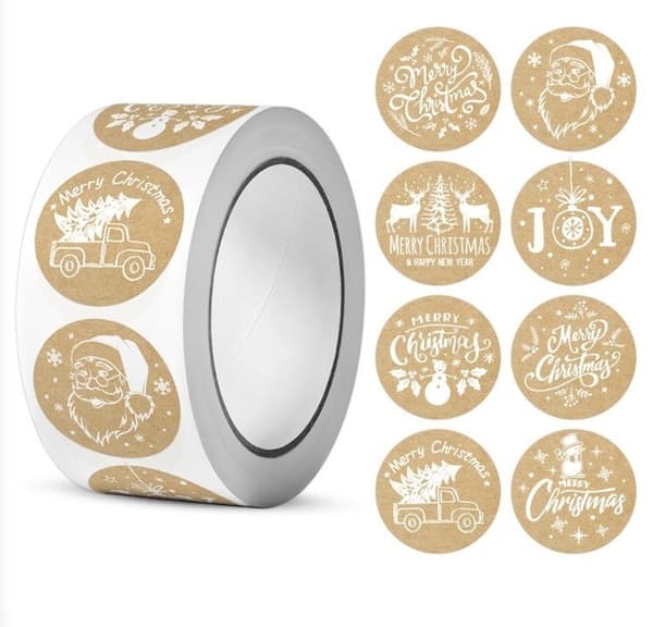 500 st Stickers Klistermärken Självhäftande Etiketter - Julmotiv