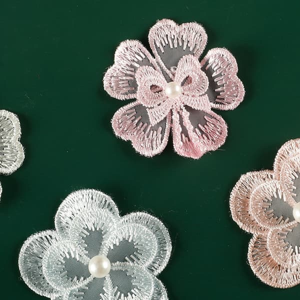 INF Blomma spetsbroderilappar för DIY-hantverk