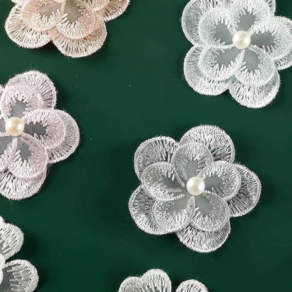 INF Blomma spetsbroderilappar för DIY-hantverk